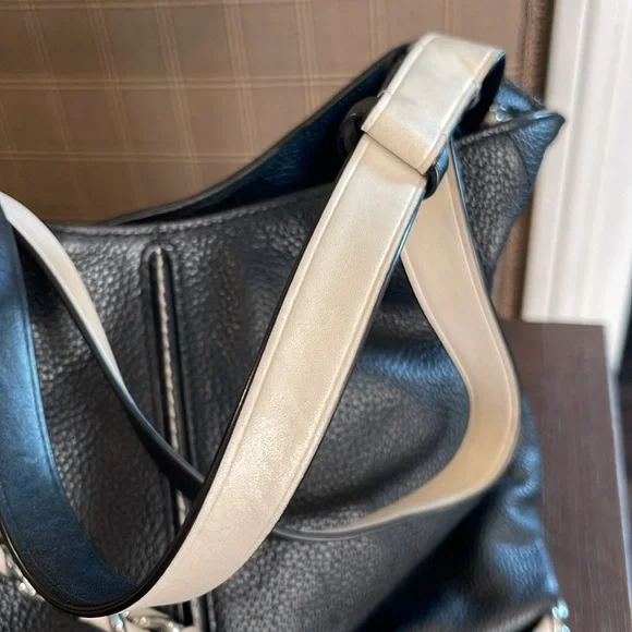 Michael Kors, black, leather, slouchy, convertible, tote, medium